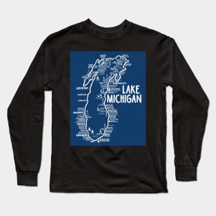 Lake Michigan Map Long Sleeve T-Shirt